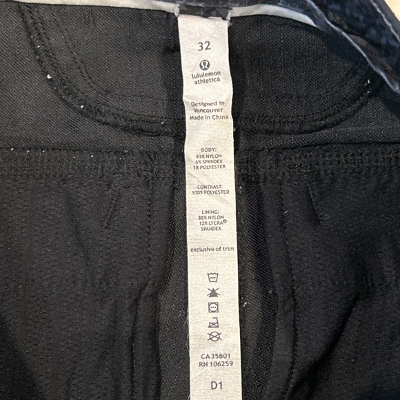 Lululemon Commission ABC Warpstreme Pants Men 32x32 Black Pinstripe Performance - Picture 3 of 10